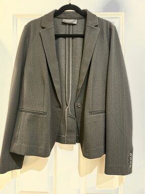 Ann Taylor Charcoal Textured Tailored Blazer